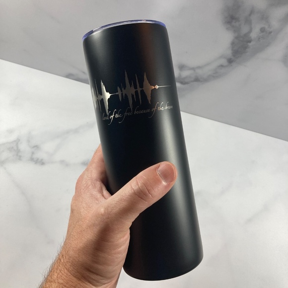 Land Of The Free Because Of The Brave Soundwave 20oz Tumbler - Picture 2 of 5